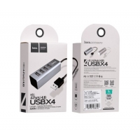 USB šakotuvas HOCO HB1 4xPort USB aliumininis pilkas