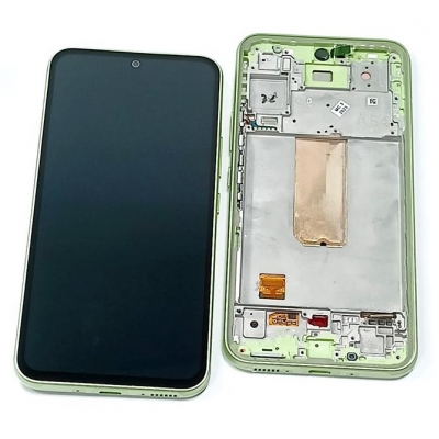 Ekranas Samsung A546 A54 5G 2023 su lietimui jautriu stikliuku ir rėmeliu Lime originalus (service pack)