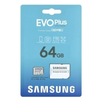 Atminties korta SAMSUNG EVO PLUS MicroSD 64GB (class10 UHS-I 130MB / s) + SD Adapteris