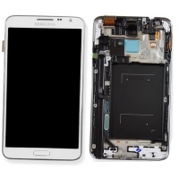 Ekranas Samsung N7505 Note 3 Neo su lietimui jautriu stikliuku ir rėmeliu White originalus (service pack)