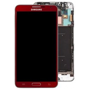 Ekranas Samsung N9005 Note 3 su lietimui jautriu stikliuku su rėmeliu Red originalus (service pack)