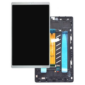 Ekranas Samsung T225 Tab A7 LTE su lietimui jautriu stikliuku ir rėmeliu Silver (Refurbished)