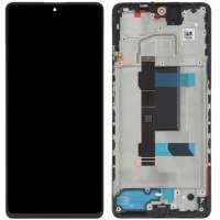 Ekranas Xiaomi Redmi Note 12 Pro 5G / Poco X5 Pro 5G su lietimui jautriu stikliuku ir rėmeliu Midnight Black originalus (service pack)