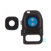 Samsung G930 / G935 S7 Edge kameros stikliukas su rėmeliu Black