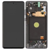 Ekranas Samsung N770F Note 10 Lite su lietimui jautriu stikliuku ir rėmeliu Aura Black originalus (used Grade A)