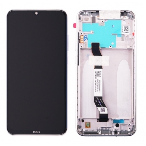 Ekranas Xiaomi Redmi Note 8 / Note 8 2021 su lietimui jautriu stikliuku ir rėmeliu White originalus (service pack)