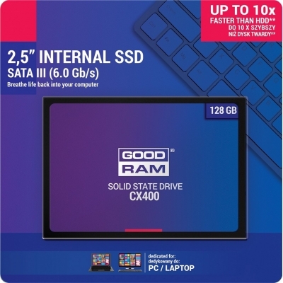 Kietasis diskas SSD GOODRAM CX400 128GB (6.0gb / s) SATAlll 2,5