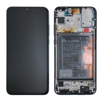 Ekranas Huawei P Smart 2019 / P Smart Plus 2019 su lietimui jautriu stikliuku ir rėmeliu ir baterija Black originalus (service pack)