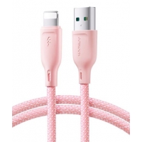 USB kabelis JOYROOM (SA34-AL3) lightning (3A) 1m rožinis