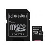 Atminties korta Kingston Canvas Select Plus MicroSD 128GB (class10 UHS-I 100MB / S) + SD Adapteris