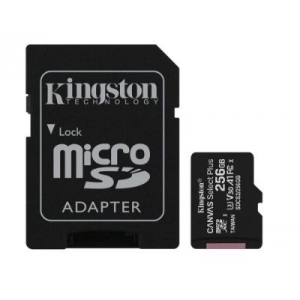 Atminties korta Kingston Canvas Select Plus MicroSD 256GB (class10 UHS-I 100MB / S) + SD Adapteris