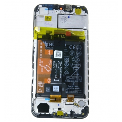 Ekranas Huawei Y5 2019 su lietimui jautriu stikliuku ir rėmeliu ir baterija Midnight Black originalus (service pack)
