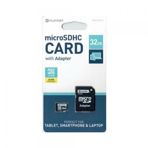 Atminties korta Platinet MicroSD 32GB (class10) + SD Adapteris