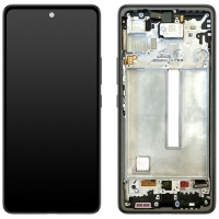Ekranas Samsung A536 A53 5G 2022 su lietimui jautriu stikliuku ir rėmeliu Awesome Black originalus (used Grade B)