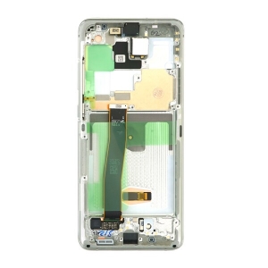 Ekranas Samsung G988 S20 Ultra su lietimui jautriu stikliuku ir rėmeliu White originalus (service pack)