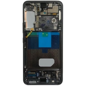 Ekranas Samsung S901 S22 5G su lietimui jautriu stikliuku ir rėmeliu Phantom Black originalus (used Grade B)