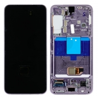Ekranas Samsung S901 S22 5G su lietimui jautriu stikliuku ir rėmeliu Purple originalus (service pack)
