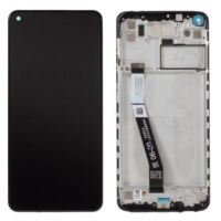 Ekranas Xiaomi Redmi Note 9 su lietimui jautriu stikliuku ir rėmeliu Midnight Grey