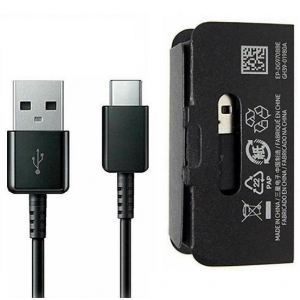 USB kabelis originalus Samsung S10 S10+ S9 Type-C (EP-DG970CBE) juodas (1M)