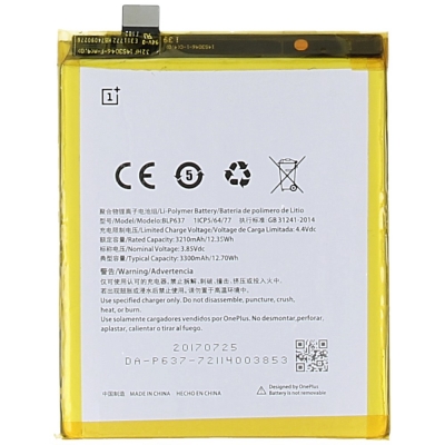 Akumuliatorius OnePlus 5T BLP637 3300mAh Akumuliatorius OnePlus 5T BLP637 3300mAh
