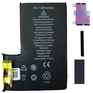 Akumuliatorius skirtas iPhone 12 Pro Max 3687mAh without BMS su lipduku