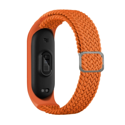 Apyrankė Braided Fabric Strap Xiaomi Mi Band 3 / 4 / 5 / 6 oranžinė