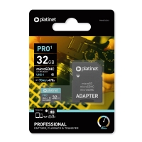 Atminties korta Platinet MicroSD 32GB (class10 UHS-I 70MB / S) + SD Adapteris