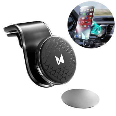 Automobilinis universalus telefono laikiklis Wozinsky WMH-03 tvirtinamas ant ventiliacijos grotelių, magnetinis, juodas Automobilinis universalus telefono laikiklis Wozinsky WMH-03 tvirtinamas ant ventiliacijos grotelių, magnetinis, juodas