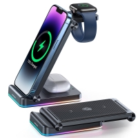 Belaidis įkroviklis JOYROOM 3in1 (JR-WQN01) (Phone;AirPods;Watch) 15W juodas