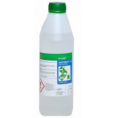 Dezinfekcinė priemonė rankoms ANTISEPT-D skystis (1L) Dezinfekcinė priemonė rankoms ANTISEPT-D skystis (1L)