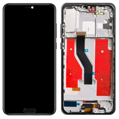 Ekranas Huawei P20 PRO su lietimui jautriu stikliuku su home mygtuku ir rėmeliu Black OLED Ekranas Huawei P20 PRO su lietimui jautriu stikliuku su home mygtuku ir rėmeliu Black OLED