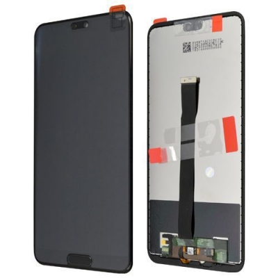 Ekranas Huawei P20 su lietimui jautriu stikliuku su home mygtuku Black HQ
