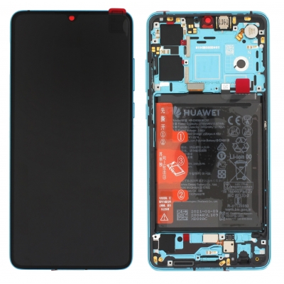 Ekranas Huawei P30 (new version 2021) su lietimui jautriu stikliuku ir rėmeliu ir baterija Aurora originalus (service pack) Ekranas Huawei P30 (new version 2021) su lietimui jautriu stikliuku ir rėmeliu ir baterija Aurora originalus (service pack)