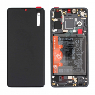 Ekranas Huawei P30 (new version 2021) su lietimui jautriu stikliuku ir rėmeliu ir baterija Black originalus (service pack) Ekranas Huawei P30 (new version 2021) su lietimui jautriu stikliuku ir rėmeliu ir baterija Black originalus (service pack)