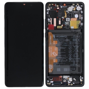 Ekranas Huawei P30 PRO su lietimui jautriu stikliuku ir rėmeliu ir baterija Black originalus (used Grade A)