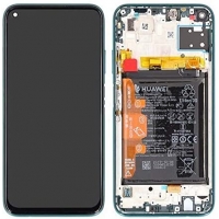 Ekranas Huawei P40 Lite su lietimui jautriu stikliuku ir rėmeliu ir baterija Crush Green originalus (service pack)