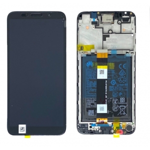 Ekranas Huawei Y5p 2020 su lietimui jautriu stikliuku ir rėmeliu ir baterija Midnight Black originalus (service pack)