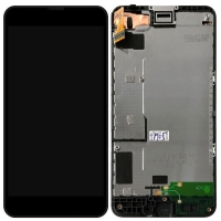 Ekranas Nokia 630 / 635 su lietimui jautriu stikliuku ir rėmeliu originalus (used grade B)