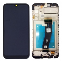 Ekranas Samsung A025G A02s 2020 su lietimui jautriu stikliuku ir rėmeliu Black originalus (service pack)