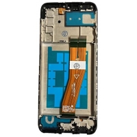 Ekranas Samsung A037G A03s 2021 (big size Europe vers.) su lietimui jautriu stikliuku ir rėmeliu Black originalus