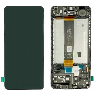 Ekranas Samsung A047 A04S 2022 su lietimui jautriu stikliuku Black ir rėmeliu originalus (service pack) Ekranas Samsung A047 A04S 2022 su lietimui jautriu stikliuku Black ir rėmeliu originalus (service pack)