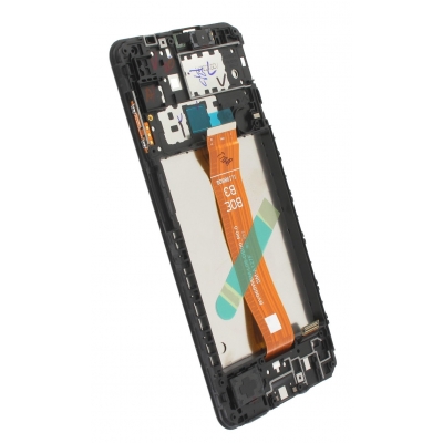 Ekranas Samsung A127 A12s 2021 su lietimui jautriu stikliuku ir rėmeliu Black originalus Ekranas Samsung A127 A12s 2021 su lietimui jautriu stikliuku ir rėmeliu Black originalus