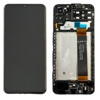 Ekranas Samsung A135 A13 4G 2022 su lietimui jautriu stikliuku ir rėmeliu Black originalus (service pack)