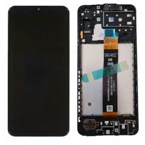 Ekranas Samsung A136 A13 5G su lietimui jautriu stikliuku ir rėmeliu Black originalus (used Grade B)