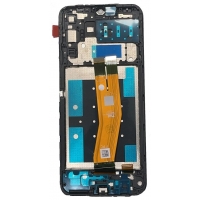Ekranas Samsung A145 A14 4G 2023 su lietimui jautriu stikliuku ir rėmeliu (Yellow flex) Black originalus