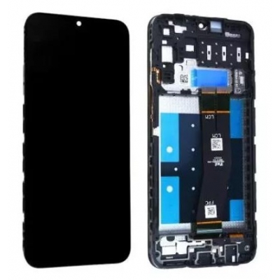 Ekranas Samsung A145 A14 4G 2023 su lietimui jautriu stikliuku ir rėmeliu Black originalus (service pack) Ekranas Samsung A145 A14 4G 2023 su lietimui jautriu stikliuku ir rėmeliu Black originalus (service pack)
