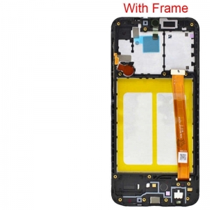 Ekranas Samsung A202 A20e 2019 su lietimui jautriu stikliuku ir rėmeliu Black originalus (service pack)