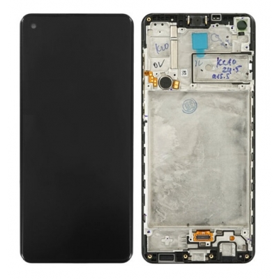 Ekranas Samsung A217F A21s su lietimui jautriu stikliuku ir rėmeliu Black originalus (service pack) Ekranas Samsung A217F A21s su lietimui jautriu stikliuku ir rėmeliu Black originalus (service pack)