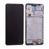 Ekranas Samsung A217F A21s su lietimui jautriu stikliuku Black