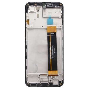 Ekranas Samsung A236 A23 5G su lietimui jautriu stikliuku ir rėmeliu Black originalus